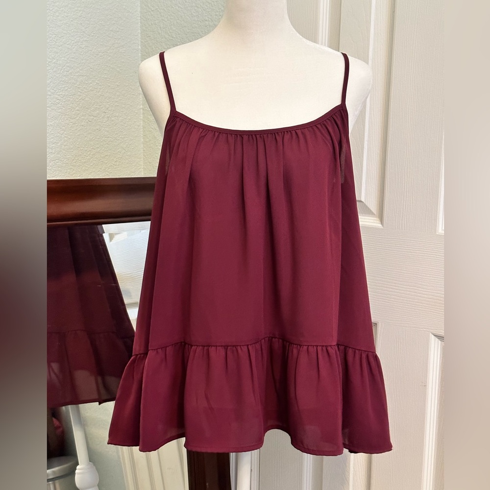Maroon chiffon top